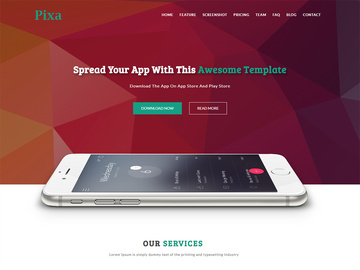 Pixa - App Landing Page Template