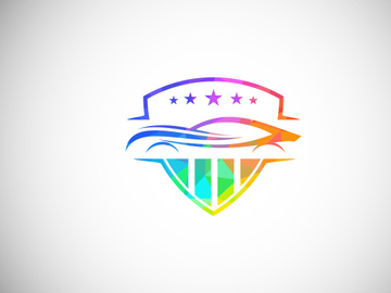 Low poly style logo sign symbol for the automotive company
