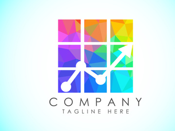 Finance and accounting logo low poly art style design vector template, Business finance logo