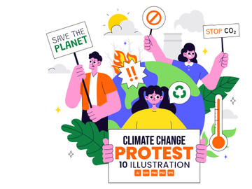 10 Climate Change Protest Illustration