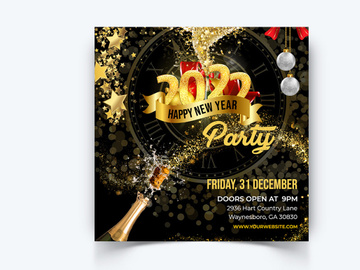 New Year Social Media Instagram Posts Template (AI)