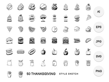 Thanksgiving Element Draw Black