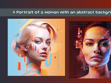 Portrait of a woman with an abstract background
