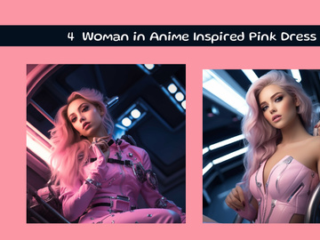 Woman in Anime Inspired Pink Dress
