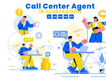 18 Call Center Agent Illustration
