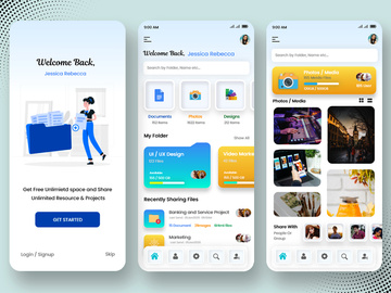Files Storage and Sharing Mobile App UI Kit