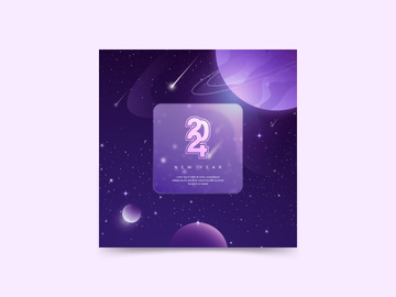 2024 New Year Space Social Media Post Template