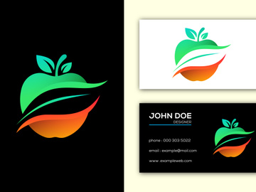 Apple logo sign symbol. Apple sign with negative space leaf