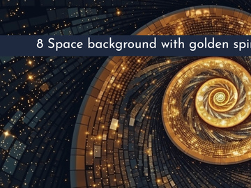 Space background with golden spiral