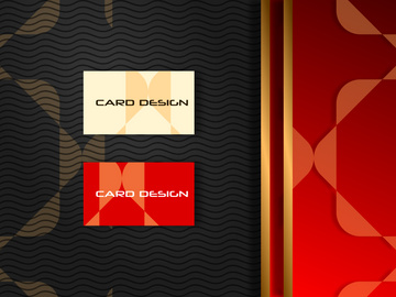 bundle 5 luxury black and red business card mock-ups