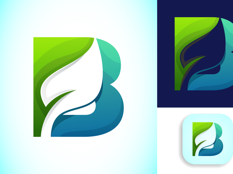 English alphabet with negative space leaf logo vector ~ EpicPxls