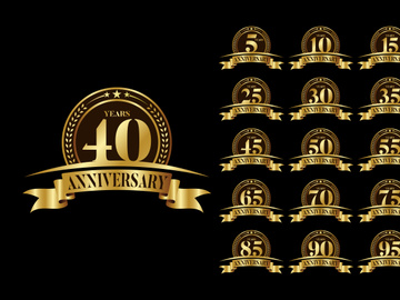 Anniversary logo template Vector design birthday celebration
