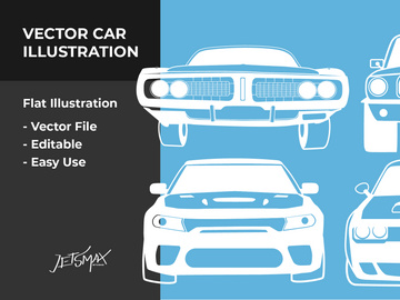 Muscle Car Silhouette Vector Bundle