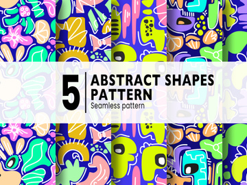 Vibrant seamless pattern abstract playful shapes