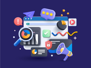 Marketing 3D Illustration Set