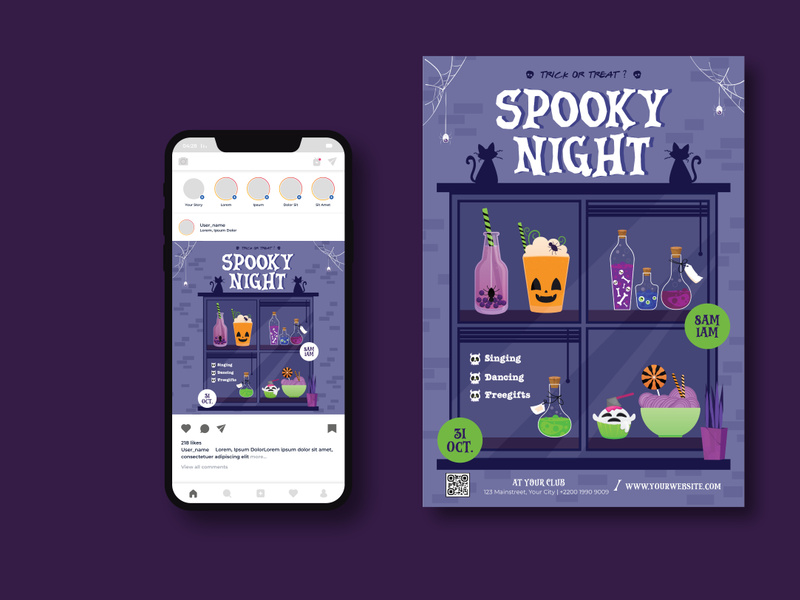 Spooky Night Flyer by iDoodle ~ EpicPxls