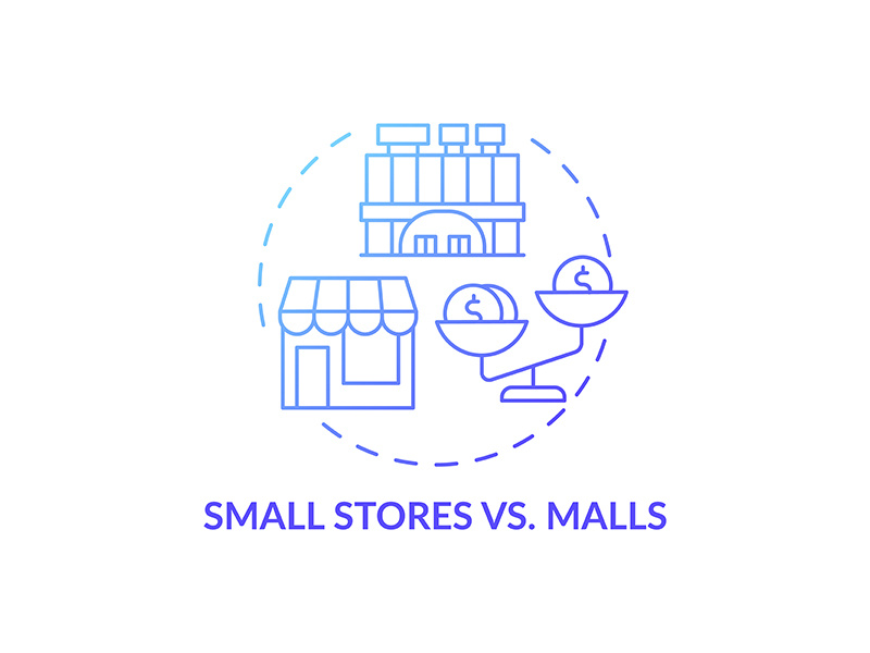 Small stores vs. malls concept icon by bsd studio EpicPxls