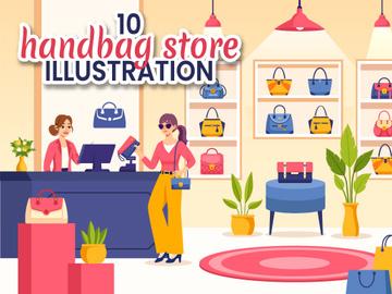 10 Handbag Store Illustration
