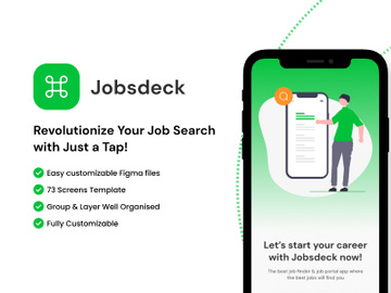 Jobsdeck - Job Finding Mobile App UI Kit Design