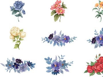 Vector Flower Watercolor Illustration