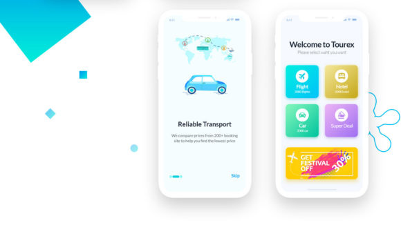 Tourex:航班预订应用程序设计模板(Tourex: Flight booking app design template)插图4