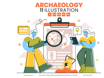 11 Archeology Vector Illustration