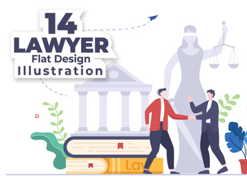 14 Lawyer, Attorney and Justice Illustration