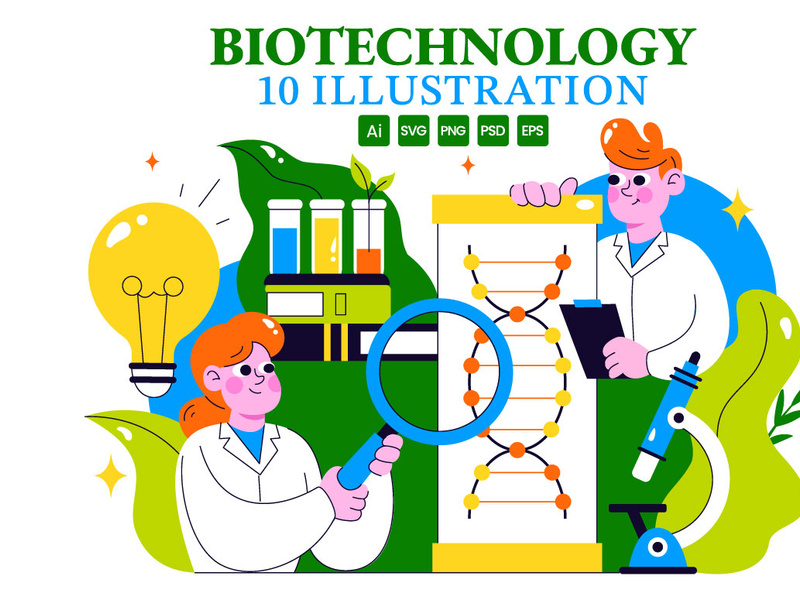 10 Biotechnology Innovation Illustration by denayuneep ~ EpicPxls