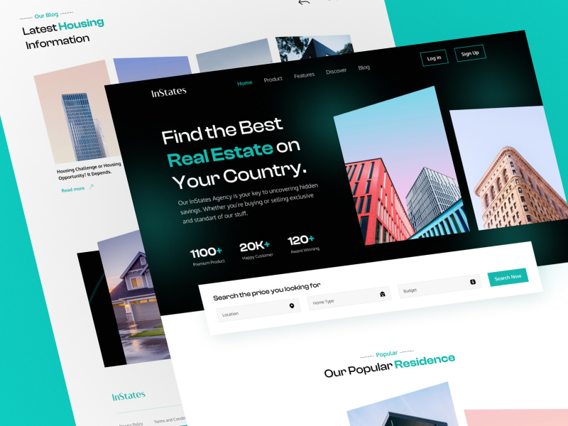 InState - Real Estate Landing Page Design by Tanvir Ahammed ~ EpicPxls