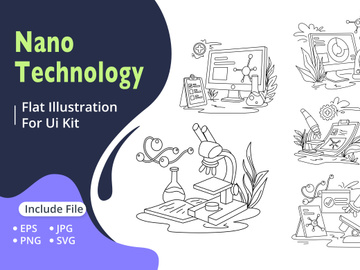 Modern nanotechnology lab scene