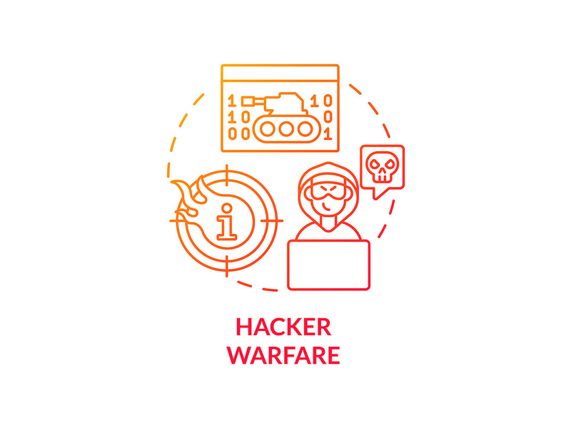 Hacker warfare red gradient concept icon by bsd studio ~ EpicPxls