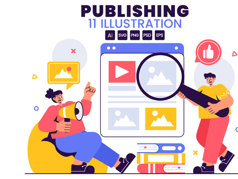 11 Digital Media Publishing Illustration by denayuneep ~ EpicPxls