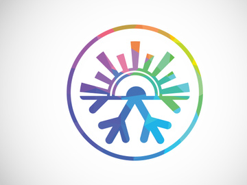 Air conditioner low poly logo sign symbol. Hot and cold symbol