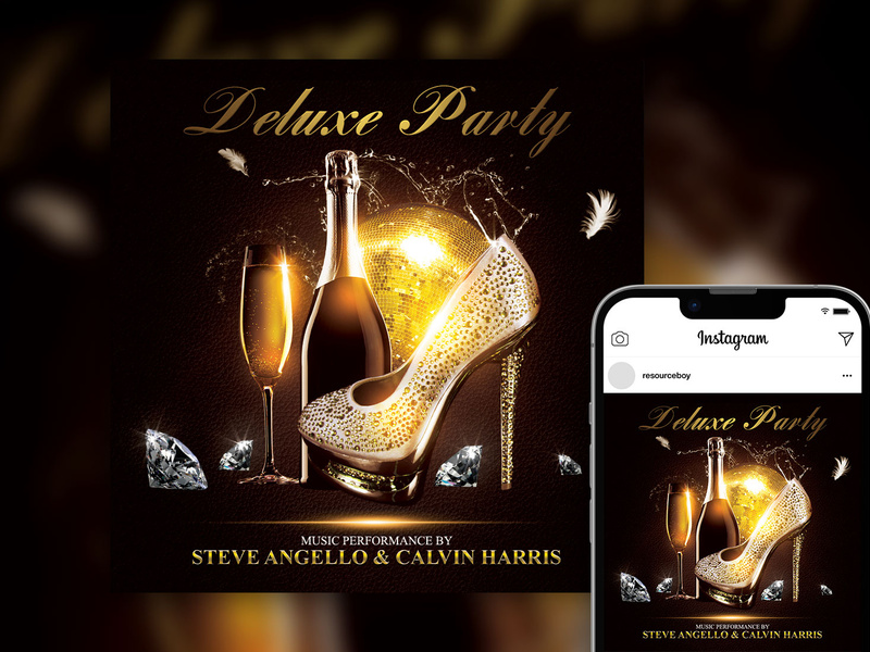 Free VIP Deluxe Party Instagram Post Template by Resource ~ EpicPxls