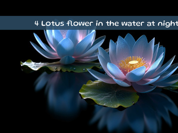 Lotus flower in the water at night