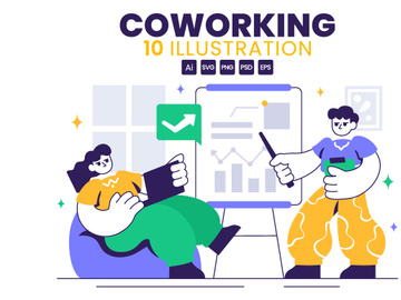 10 Coworking Business Illustration