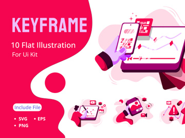 Keyframe Editing Icon Illustration vector for video editor