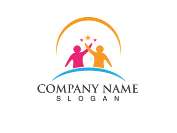 Community Logo Design Template for Teams or Groups.network and social icon design