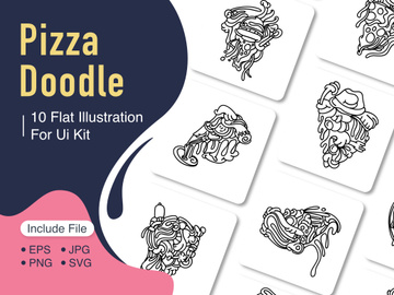 Pizza Abstract Doodle Art