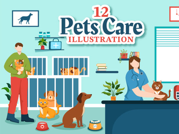 12 Pets Care Illustration