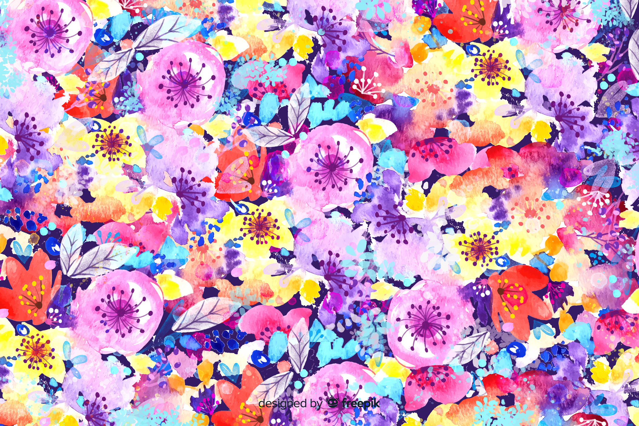 花卉水彩背景(Floral Watercolor Backgrounds)插图1