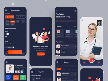 Medical Mobile Applications Design (Dark Version)