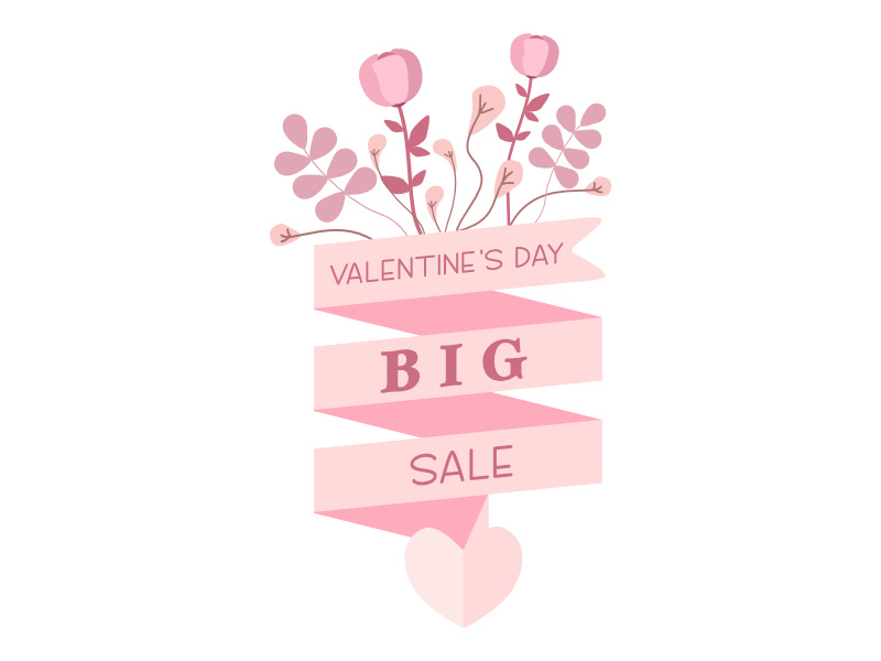 Valentine's Day Sale Editable Vector Scene Creator