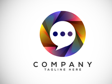 Modern gradient color chat logo design. Social media speech icon vector illustration