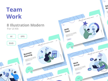 Team Work set Illustration