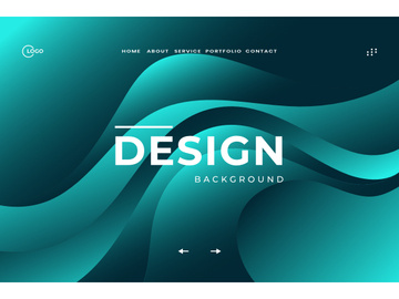 3D Abstract Background Green Wavy