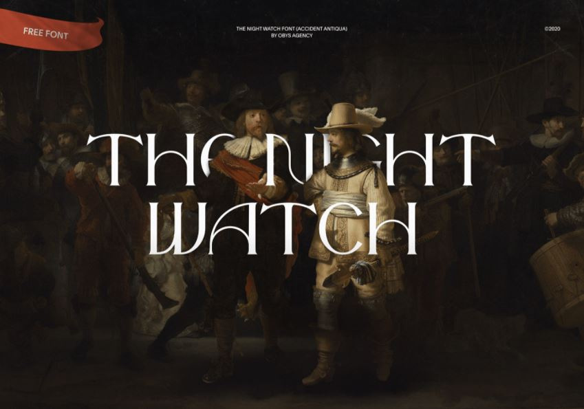 The Night Watch 免费字体(The Night Watch Free Font)插图