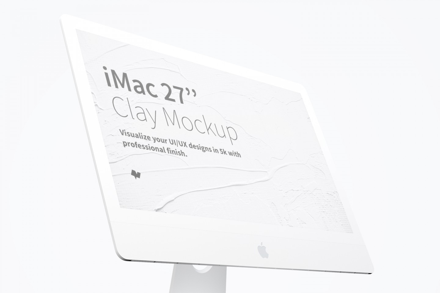 Clay iMac 27 "模拟图，显示器特写(Clay iMac 27” Mockup, Display Close Up)插图