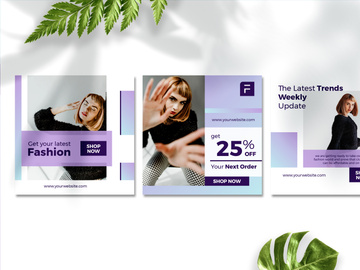 Fashion Sale Banner elegant purple Social Media template
