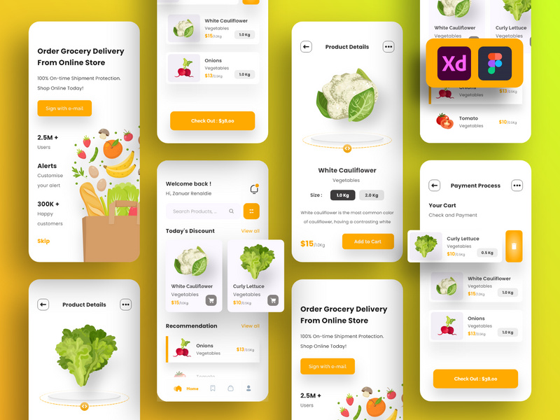 Grocery store App UI Kits by Infinity_Labs EpicPxls